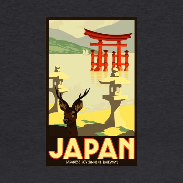 Japan - Vintage Japanese Government Railways Travel Poster by Naves